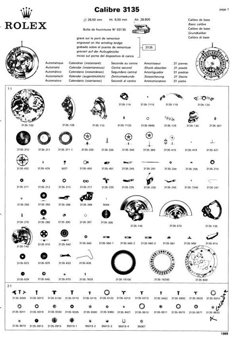 Rolex 3135 parts diagram